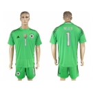 Germany #1 Neuer Green Goalkeeper Soccer Country Jersey