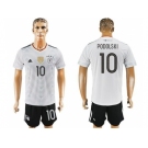 Germany #10 Podolski White Home Soccer Country Jersey