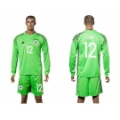 Germany #12 Leno Green Goalkeeper Long Sleeves Soccer Country Jersey