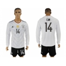 Germany #14 Can White Home Long Sleeves Soccer Country Jersey