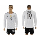 Germany #19 Kruse White Home Long Sleeves Soccer Country Jersey