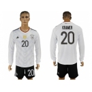 Germany #20 Kramer White Home Long Sleeves Soccer Country Jersey