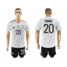 Germany #20 Kramer White Home Soccer Country Jersey