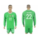 Germany #22 Ter Stegen Green Goalkeeper Long Sleeves Soccer Country Jersey