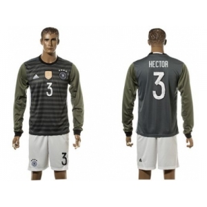 Germany #3 Hector Away Long Sleeves Soccer Country Jersey