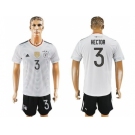 Germany #3 Hector White Home Soccer Country Jersey