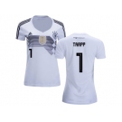 Women Germany #1 Trapp White Home Soccer Country Jersey