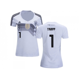 Women Germany #1 Trapp White Home Soccer Country Jersey