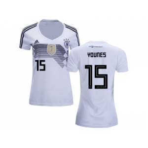 Women Germany #15 Younes White Home Soccer Country Jersey