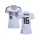 Women Germany #16 Rudiger White Home Soccer Country Jersey