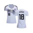 Women Germany #18 Kimmich White Home Soccer Country Jersey