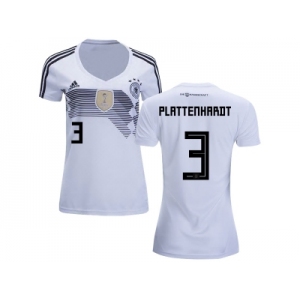 Women Germany #3 Plattenhardt White Home Soccer Country Jersey
