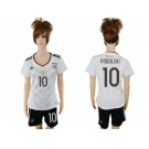 Women's Germany #10 Podolski White Home Soccer Country Jersey