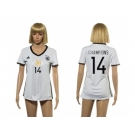 Women's Germany #14 Champions White Home Soccer Country Jersey