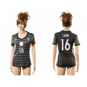 Women's Germany #16 Lahm Away Soccer Country Jersey1
