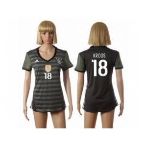 Women's Germany #18 Kroos Away Soccer Country Jersey2