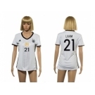 Women's Germany #21 Lahm White Home Soccer Country Jersey