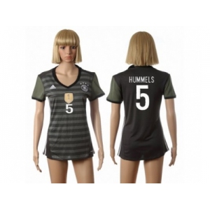Women's Germany #5 Hummels Away Soccer Country Jersey1
