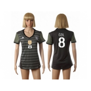 Women's Germany #8 Ozil Away Soccer Country Jersey2