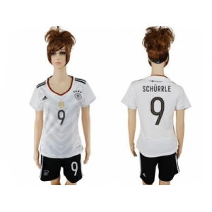 Women's Germany #9 Schurrle White Home Soccer Country Jersey