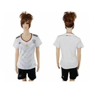 Women's Germany Blank White Home Soccer Country Jersey