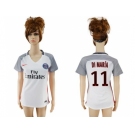 Women's Paris Saint-Germain #11 Di Maria Sec Away Soccer Club Jersey