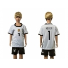Germany #1 Neuer White Home Kid Soccer Country Jersey1