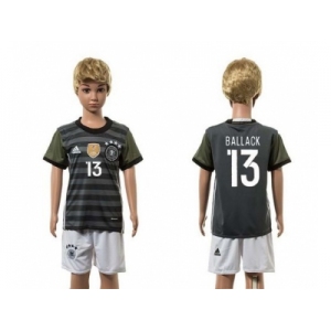 Germany #13 Ballack Away Kid Soccer Country Jersey
