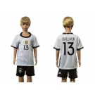 Germany #13 Ballack White Home Kid Soccer Country Jersey
