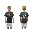 Germany #17 Boateng Away Kid Soccer Country Jersey
