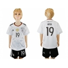 Germany #19 Gotze White Home Kid Soccer Country Jersey