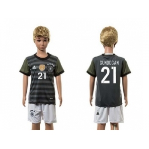 Germany #21 Gundogan Away Kid Soccer Country Jersey