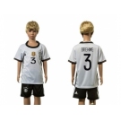 Germany #3 Brehme White Home Kid Soccer Country Jersey