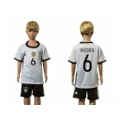 Germany #6 Khedira White Home Kid Soccer Country Jersey