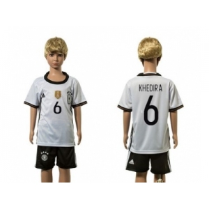 Germany #6 Khedira White Home Kid Soccer Country Jersey