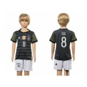 Germany #8 Ozil Away Kid Soccer Country Jersey