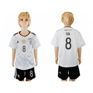 Germany #8 Ozil White Home Kid Soccer Country Jersey