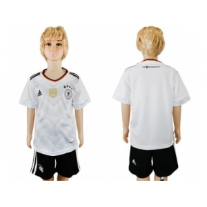 Germany Blank White Home Kid Soccer Country Jersey