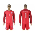 England #1 Forster Away Long Sleeves Soccer Country Jersey