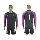 England #1 Hart Black Long Sleeves Goalkeeper Soccer Country Jersey