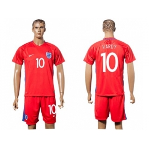 England #10 Vardy Away Soccer Country Jersey