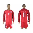 England #11 Lallana Away Long Sleeves Soccer Country Jersey