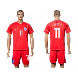 England #11 Vardy Away Soccer Country Jersey