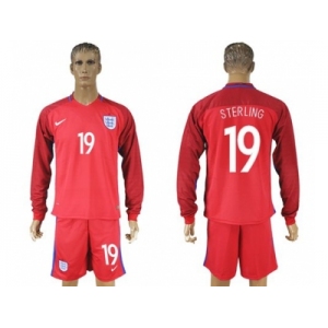 England #19 Sterling Away Long Sleeves Soccer Country Jersey