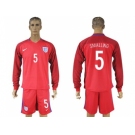 England #5 Smalling Away Long Sleeves Soccer Country Jersey