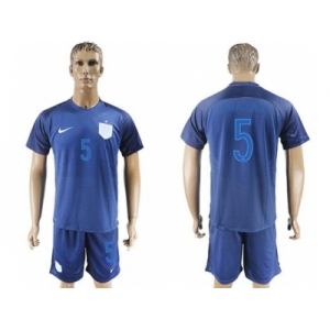 England #5 Smalling Away Soccer Country Jersey