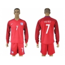 England #7 Milner Away Long Sleeves Soccer Country Jersey