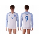 England #9 Kane Home Long Sleeves Soccer Country Jersey