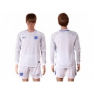 England Blank White Long Sleeves Goalkeeper Soccer Country Jersey