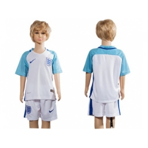 England Blank Home Kid Soccer Country Jersey